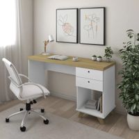 Escritorio Moderno Fuwa Blanco y Marrón R&R MUEBLES