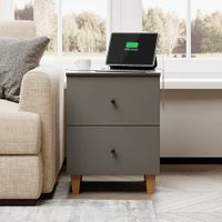 Velador Moderno Giane 2 Cajones Plomo R&R MUEBLES