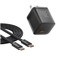 Cargador Rápido Tipo C y Cable Nailon Tipo C 1 Metro, Baseus, PD 30W