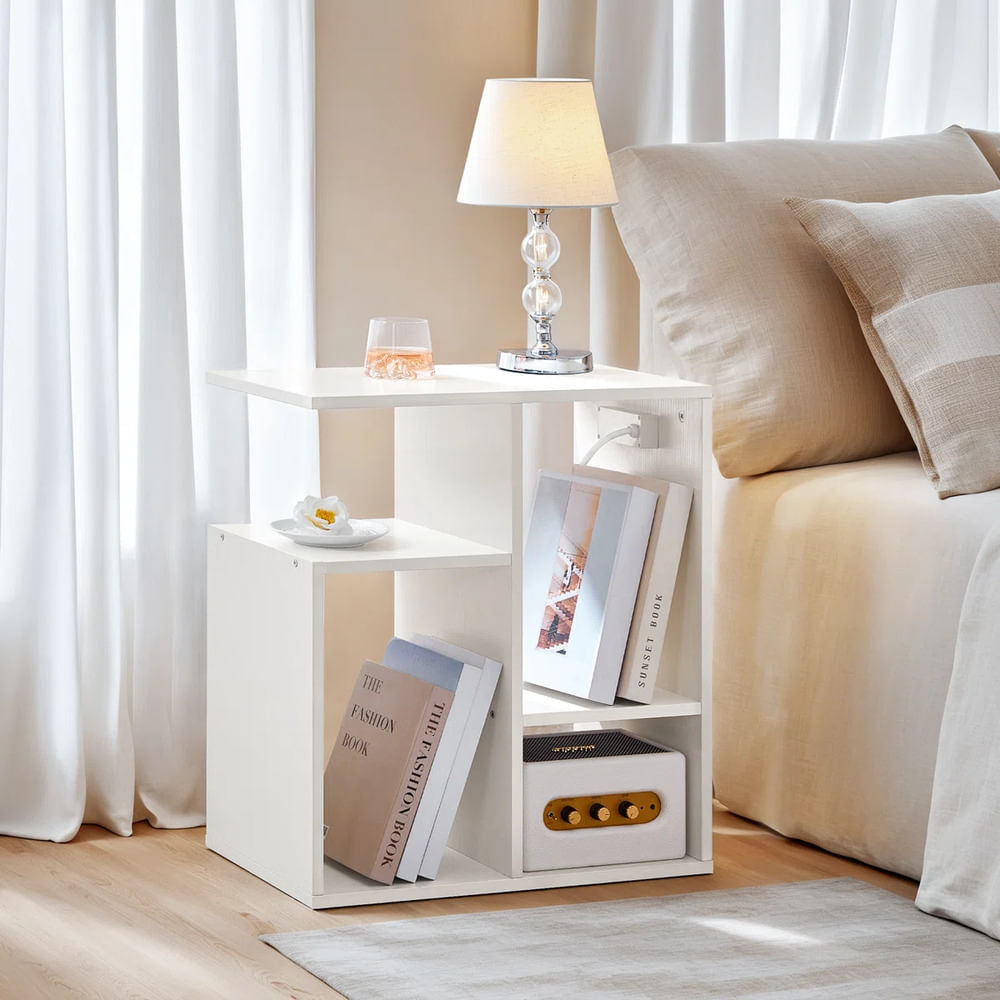 Velador Moderno Minimalista Pame Blanco R&R MUEBLES