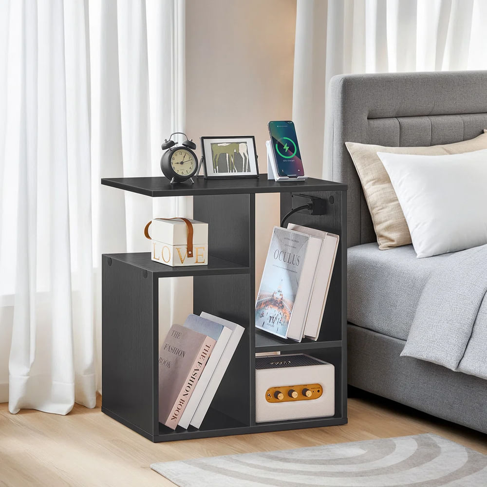 Velador Moderno Minimalista Pame Negro R&R MUEBLES