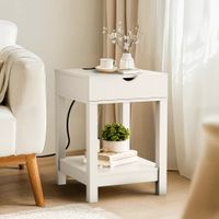 Velador Moderno Jeri 1 Cajón Blanco R&R MUEBLEs