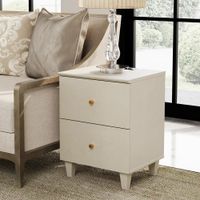 Velador Moderno Giane 2 Cajones Lino R&R MUEBLES