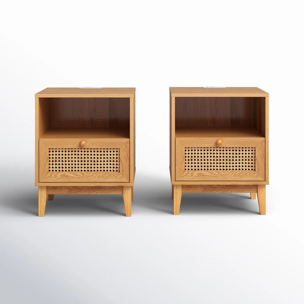 PACK de 2 Veladores Nórdicos Jackelin 1 Cajón R&R MUEBLES