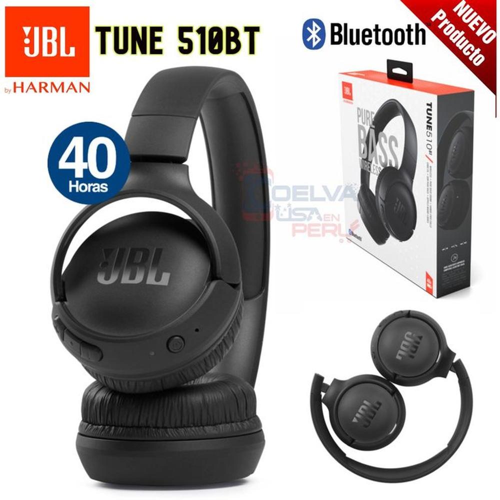 Audífono Bluetooth Premium JBL Tune 510BT Inalámbricos Viajero - Negro