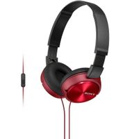 Audifono Sony ZX310AP Extra Bass con Micrófono Viajero Zoom Skype Rojo