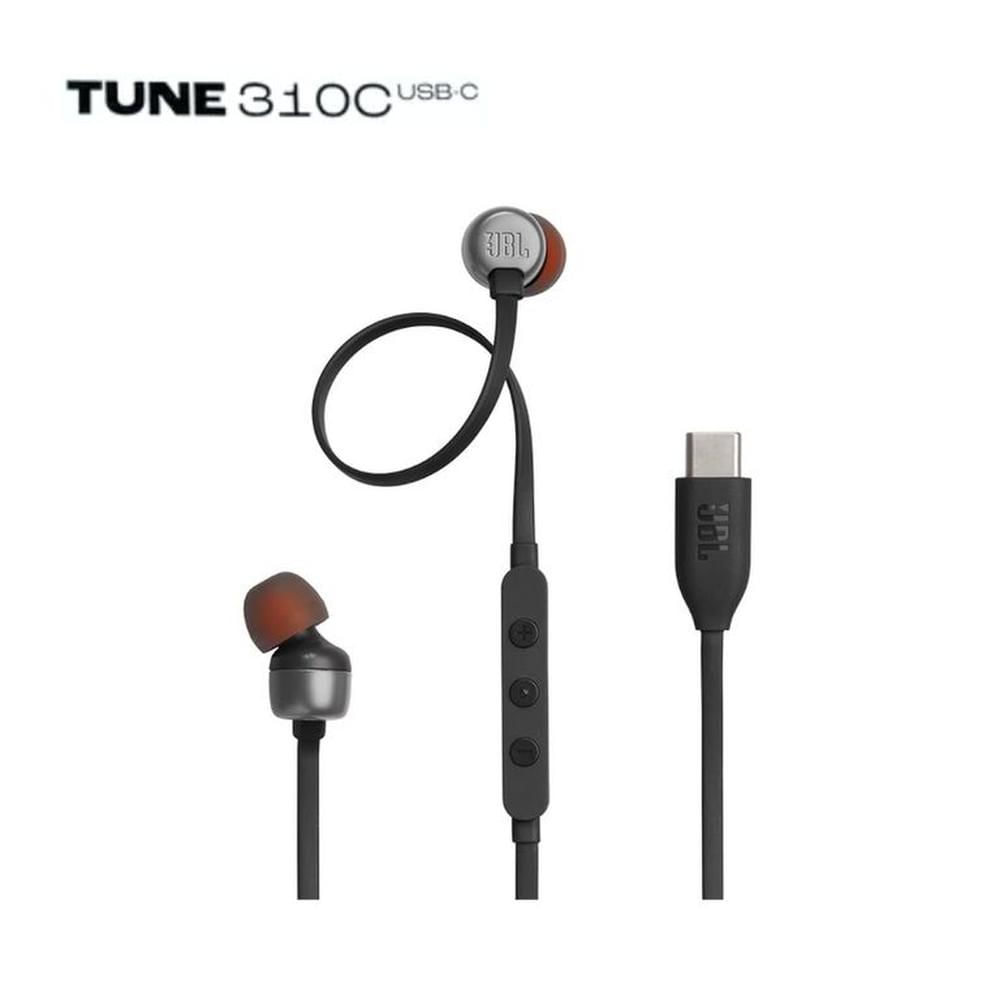 Audífono JBL Tune 310C USB Negro con Micrófono Diseño Plano USB-C