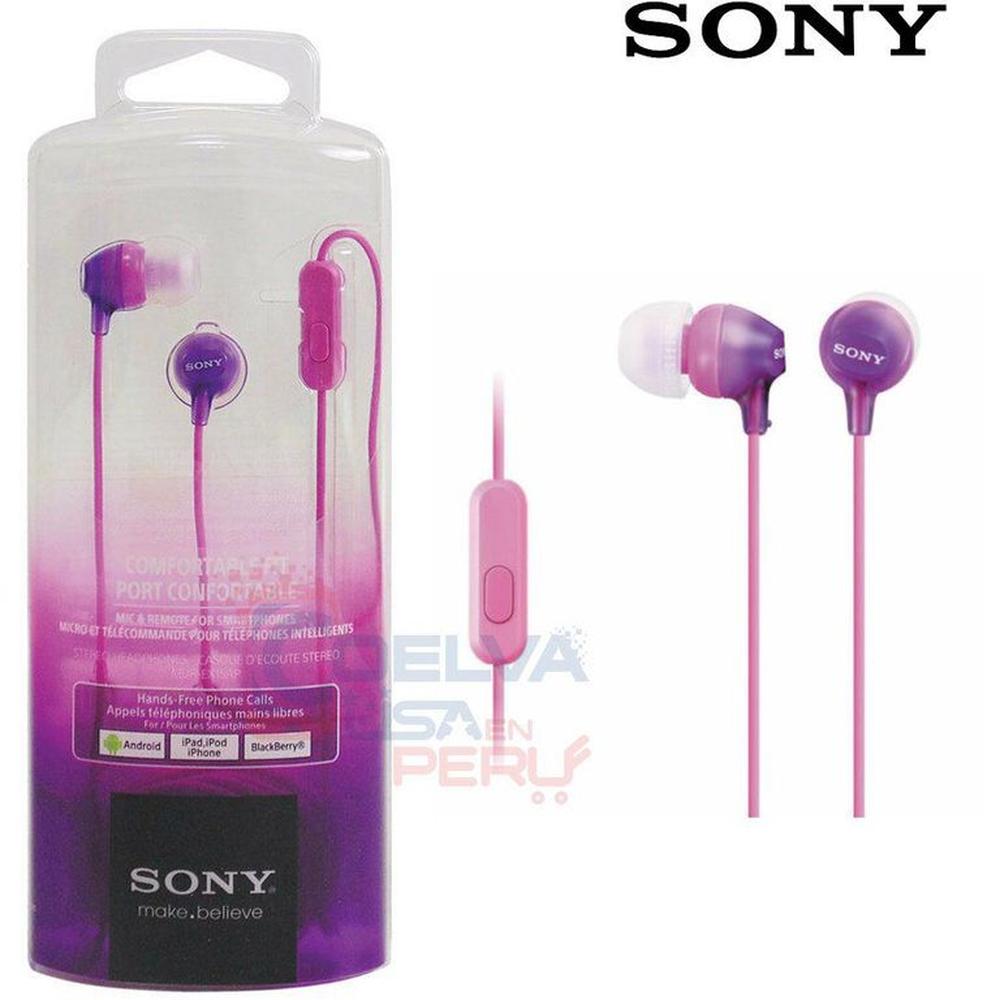 Audífonos Sony EX15AP Extra Bass Earbuds Micrófono - Morado