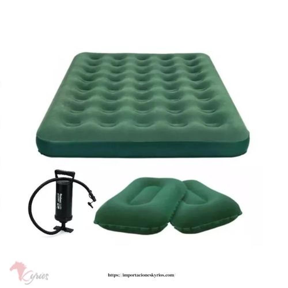 Colchón Inflable Klimber 2 Plazas + Inflador + 2 Almohadas