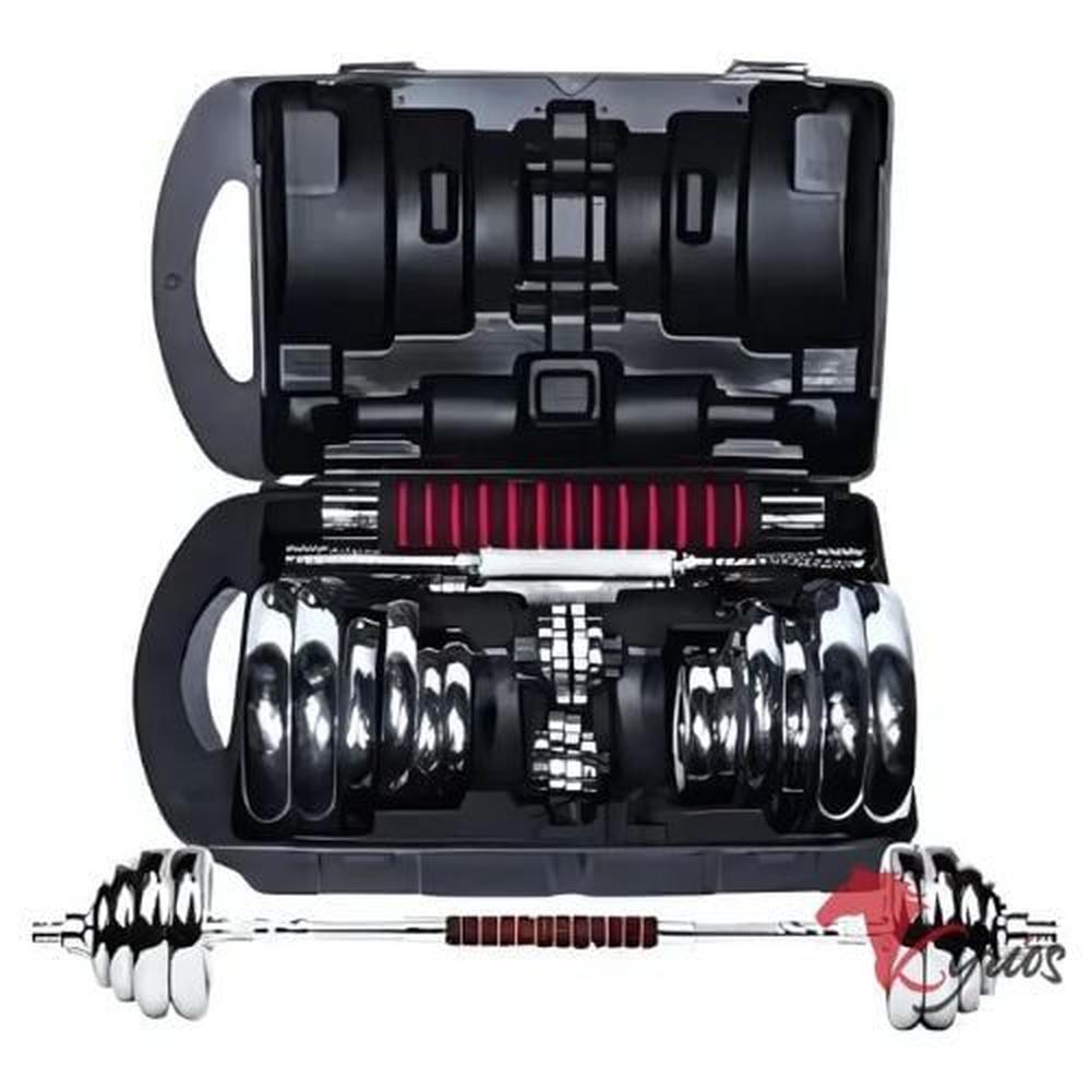 Set De Mancuernas Cromadas De 20 KG Premium