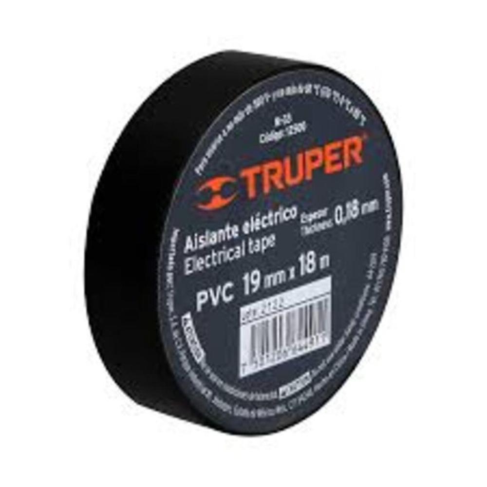 Cinta aislante de 18 m x 19 mm negra Truper - 12500
