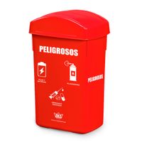 Papelera rectangular 27.8 litros Residuos Peligrosos Reyplast