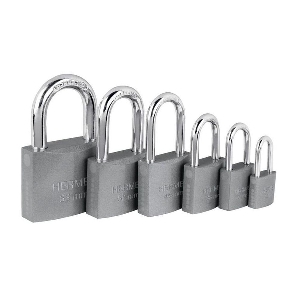 Candado de hierro 38 mm arco normal en caja Hermex - 43315