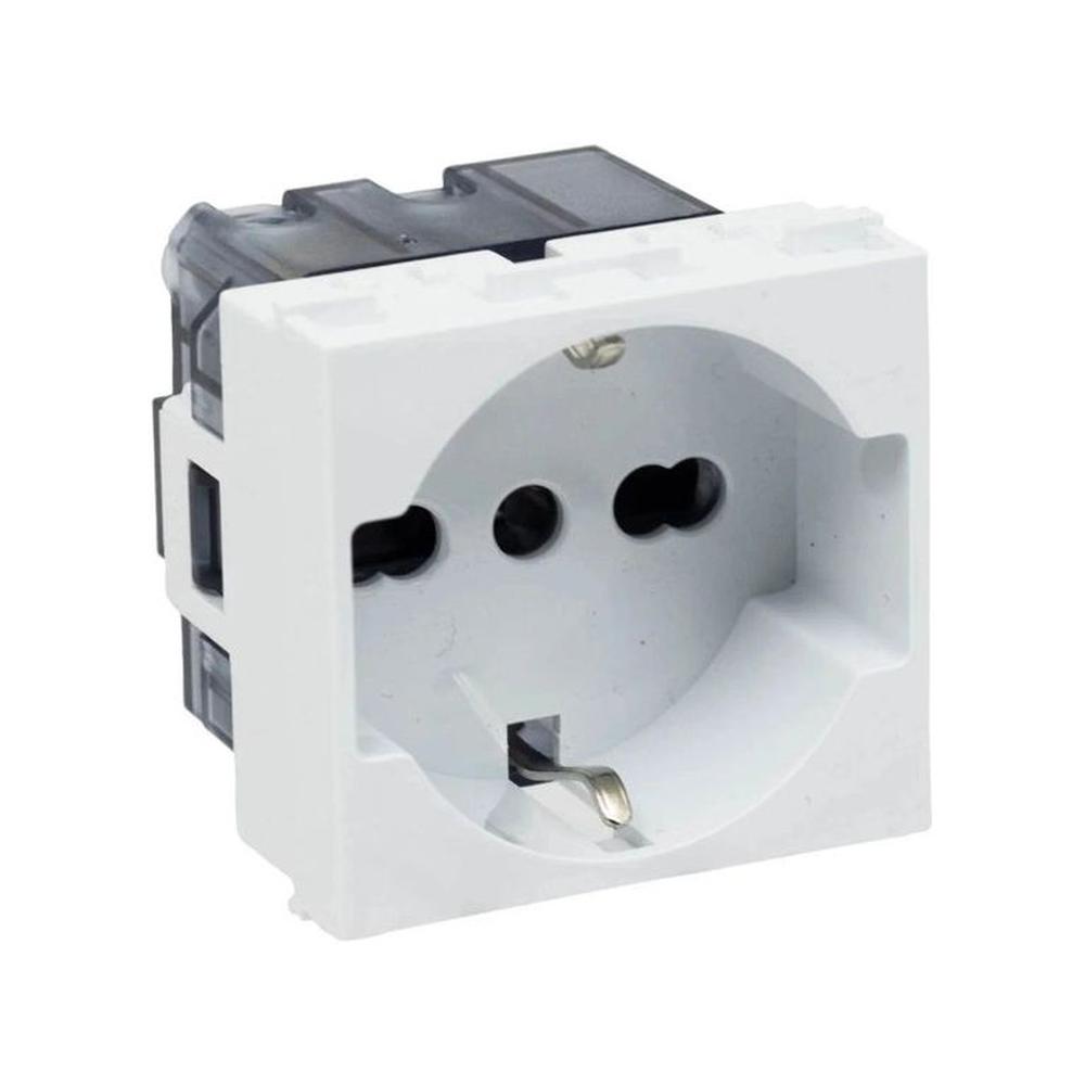 Dado Toma Tipo F Schuko con Línea Tierra K427 OPALUX