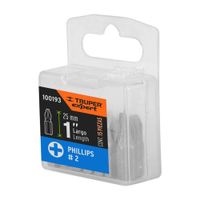 Estuche con 15 puntas de cruz PH2 largo 1 Truper Expert - 100193