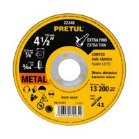 Disco Tipo 41 de 4-12 x 1 mm corte fino de metal Pretul - 22348
