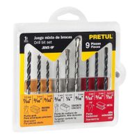 Juego De 9 Brocas Para Metal Concreto Y Madera Pretul - 20704