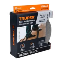 Cinta de 18m Antideslizante Negra 50mm Truper cod 101444