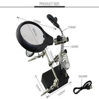 Soporte para Cautin con Lupa Luz Led y Pinzas EDI-16129C