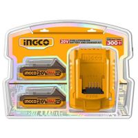 KIT Baterias INGCO 20V 2A 2 UNIDADES + Cargador 20V FBCPK1222 INGCO