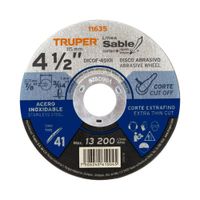 Disco Tipo 41 de 4-12 x 1 mm corte fino acero inox Sable Truper - 11635