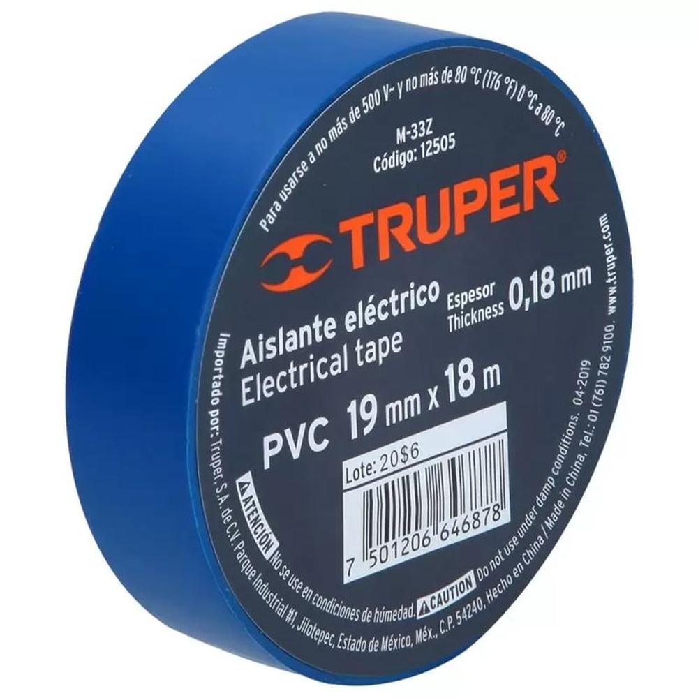Cinta Aislante Truper 18m X 19mm Azul - 12505