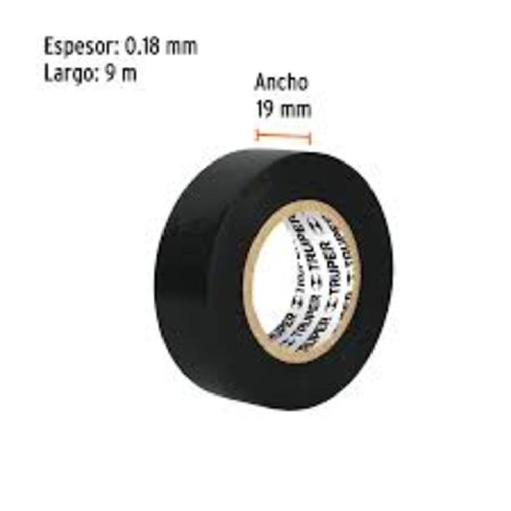 Cinta aislante de 9 m x 19 mm negra Truper - 12501