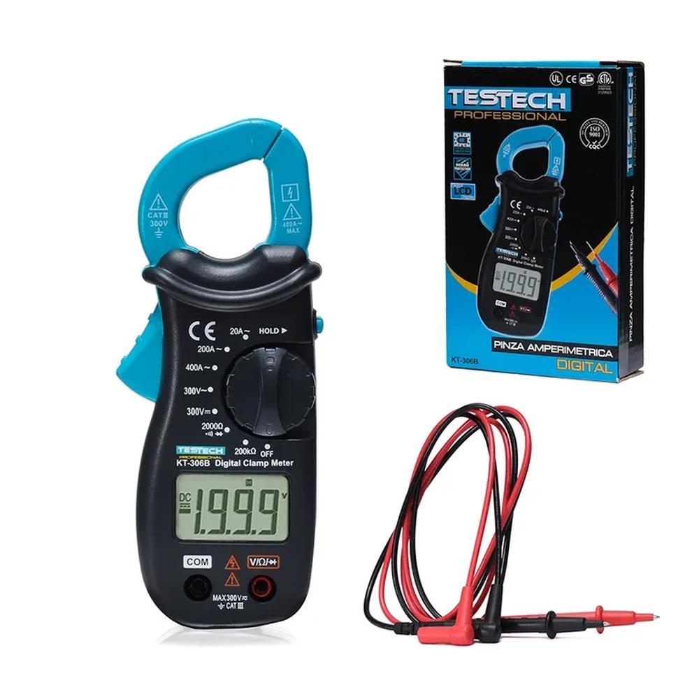 Mini Pinza Amperimetrica Testech Kt-306 600v  Ac 20-400a