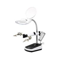 Soporte para Cautín con Lupa Luz LED y Pinzas EDI-16090C