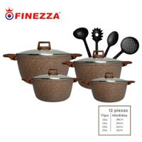 JUEGO DE OLLAS DE 12 PIEZAS FINEZZA EN ULTRAGRANITO
