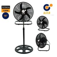 Ventilador 3 en 1 De 18? 120 Watts Negro ALFER