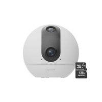 Cámara de seguridad Ezviz C60P Dual 2K 3MP + Micro SD 128GB Wifi Visión 360 con Boton Llamada