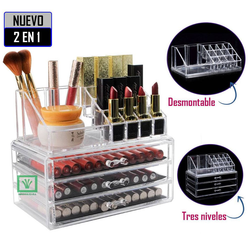 Organizador de Maquillaje 2 en 1 Tres Niveles