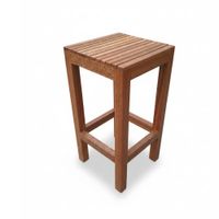 Silla de Bar Cuadrada en Madera Tonillo Color Caramelo  70x35x35 cm