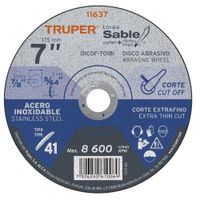 Disco Tipo 41 de 7 x 18 mm corte fino acero inox Sable Truper - 11637