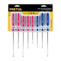 Desarmadores Jgo 8 Pzs Estrellas Y Planos Mango Pvc Pretul - 20213