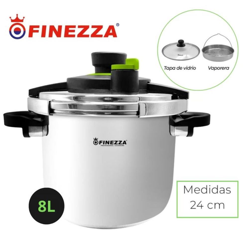 OLLA A PRESIÓN FINEZZA 8 LITROS EN ACERO INOXIDABLE