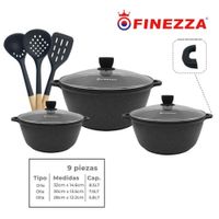 JUEGO DE OLLAS FINEZZA ULTRAGRANITO 9 PIEZAS