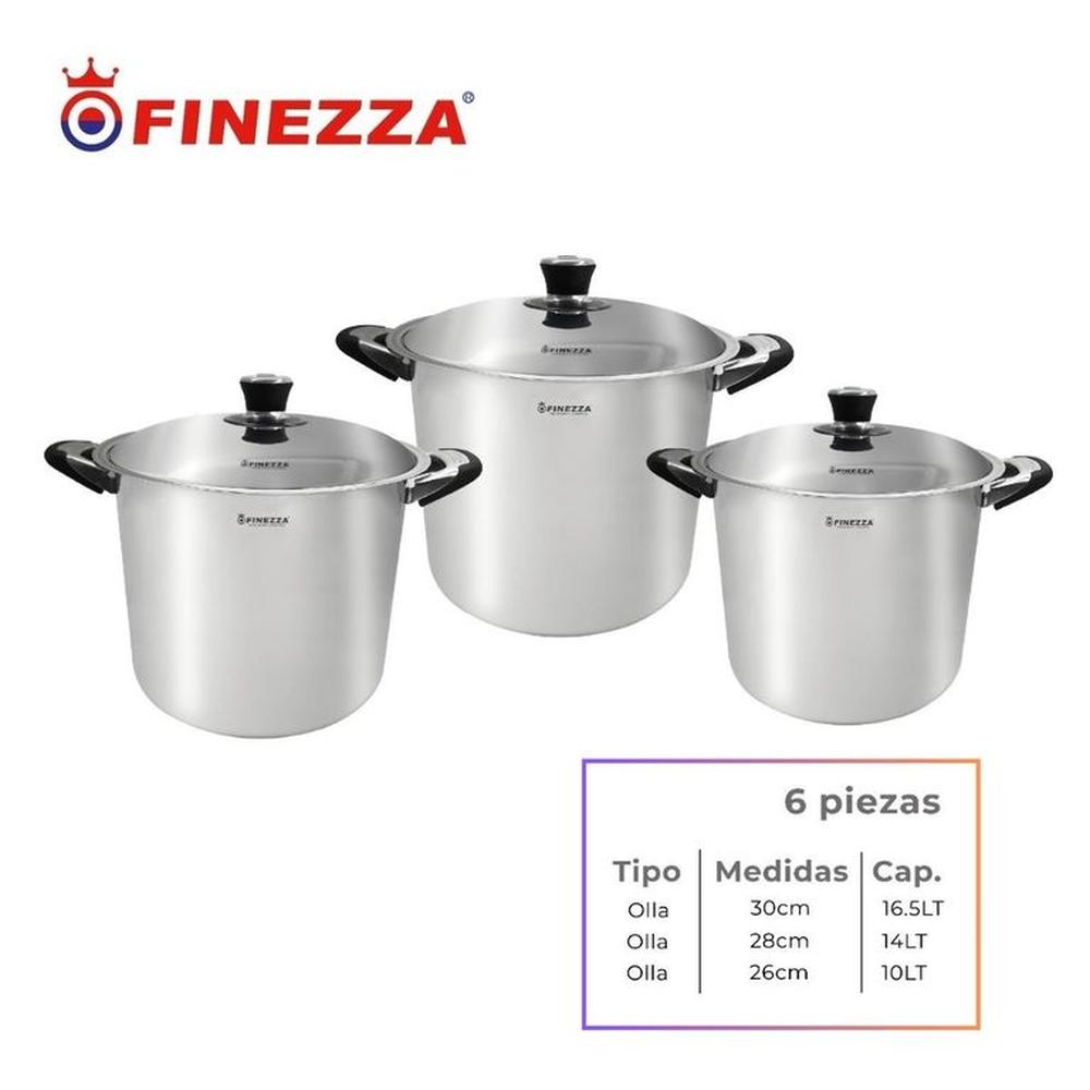 OLLAS DE ACERO INOXIDABLE 6 PIEZAS FINEZZA