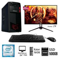 Computadora Pc Intel Core I7 3.2Ghz Ram 16GB Disco SSD 500GB Monitor 24 Full HD