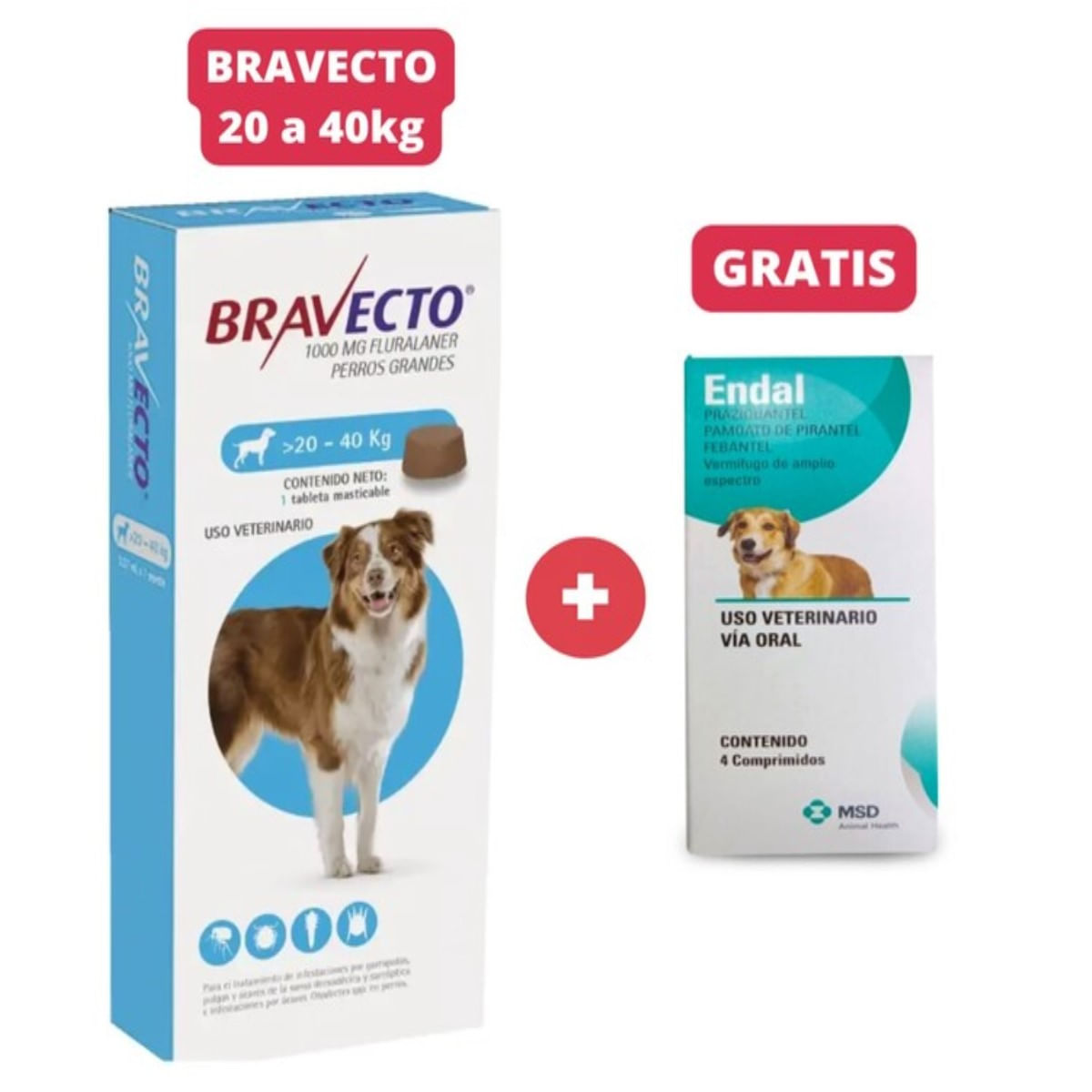 Antipulgas Bravecto para perros de 20 a 40 kg