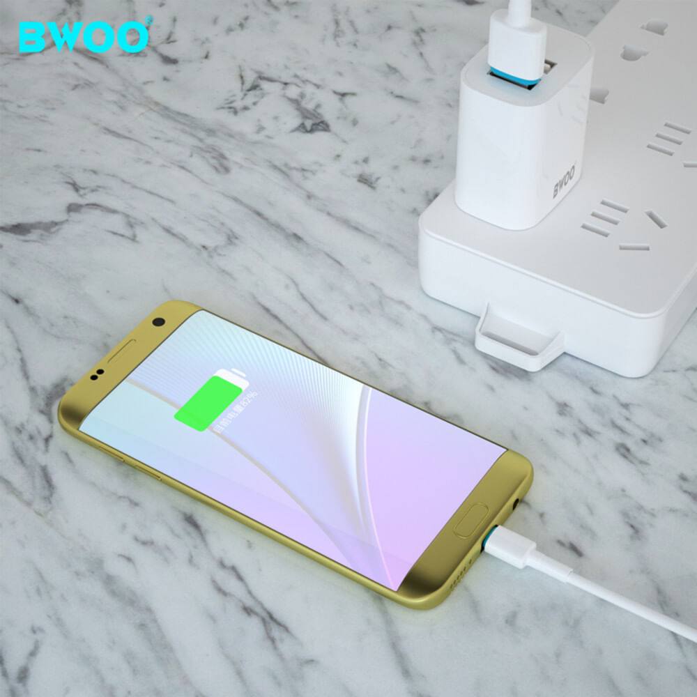 CARGADOR DE PARED RÁPIDO DUAL CON CABLE LIGHTNING 2 USB BO-CDA64L BWOO