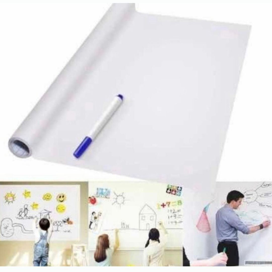 Lámina Pizarra Adhesiva  Blanca de 100X60CM