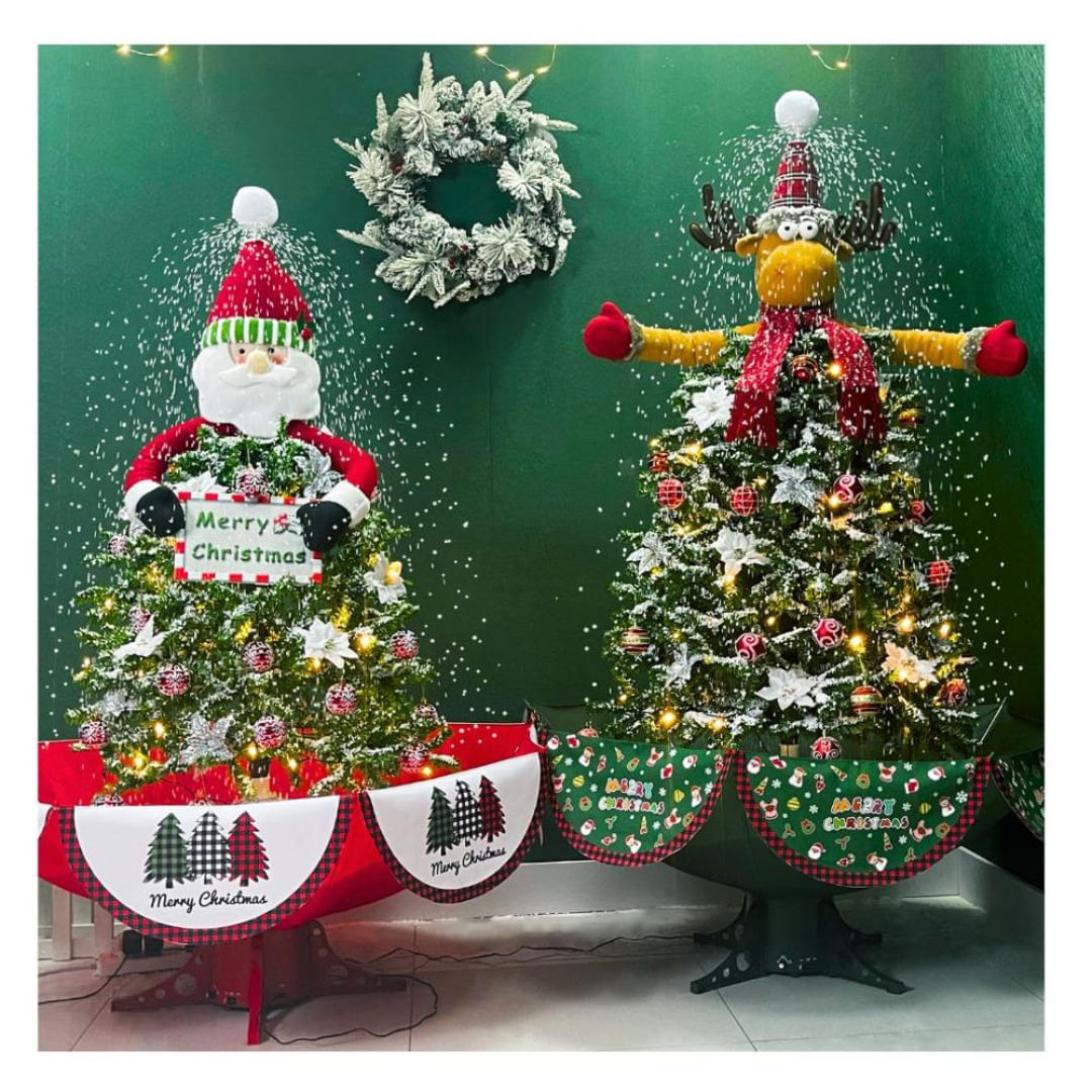 LINDO ARBOL NAVIDEÑO ZAFIRO CON SANTA CLAUS EFECTO NIEVE Y LUCES