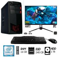 Computadora Pc Intel Core I7 3.2Ghz Ram 16Gb Disco HDD  1Tb  SSD 240GB  Monitor  24