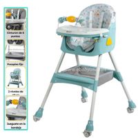 Silla de Comer Ebaby Plegable Doble Bandeja LULU - Verde