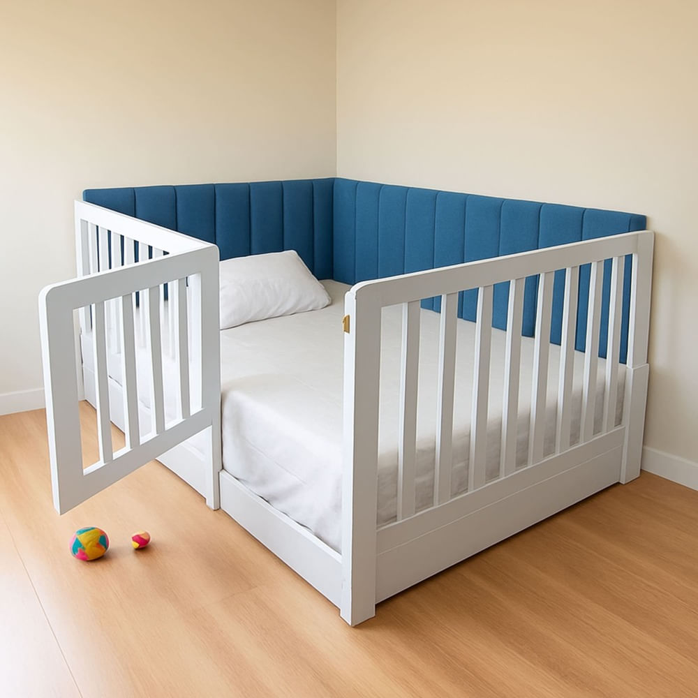 Cama Montessori Evolutiva Cunsi Azul Acero Plaza y Media + Armado Gratis