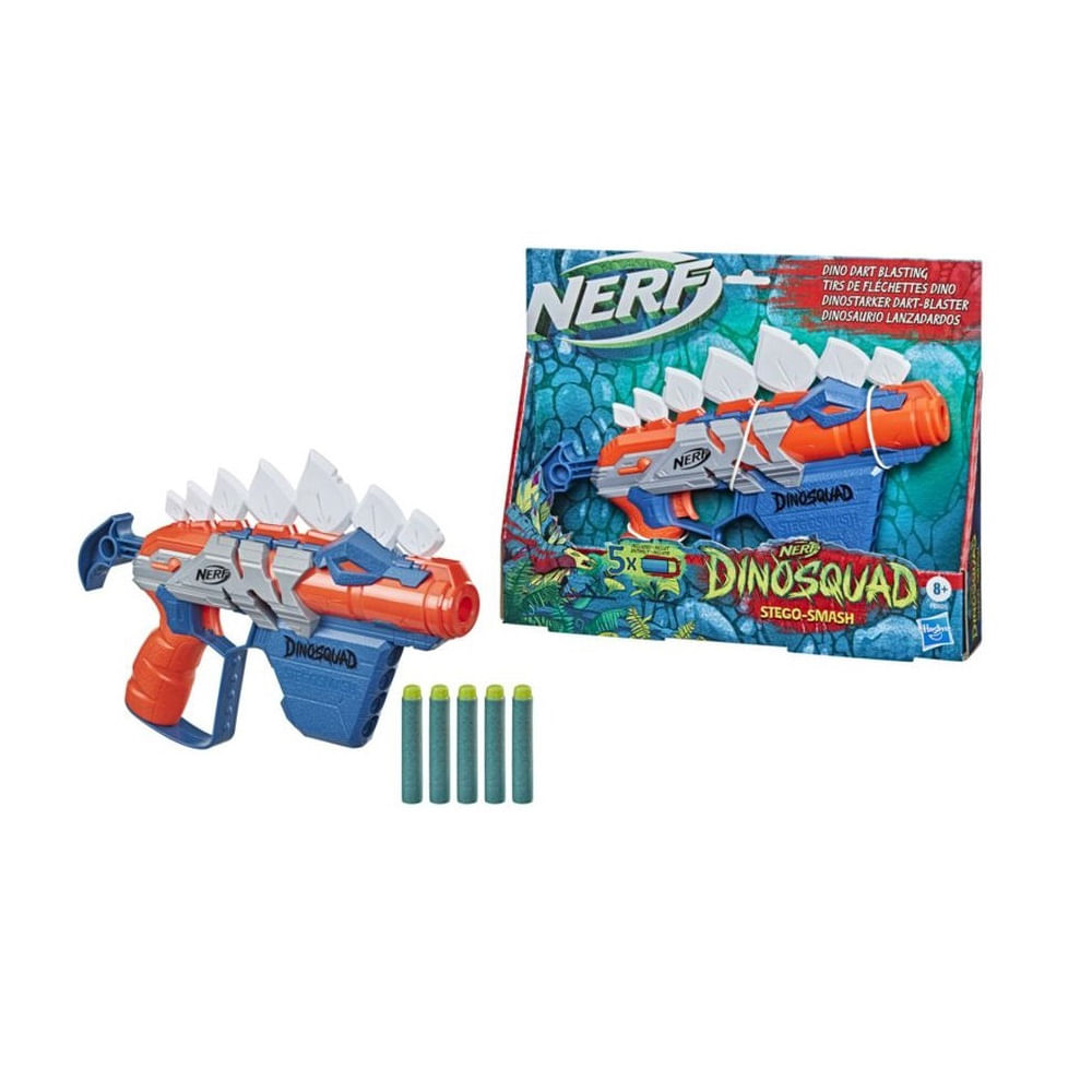 Lanzador Nerf Dinosquad Stego Smash con 5 Dardos