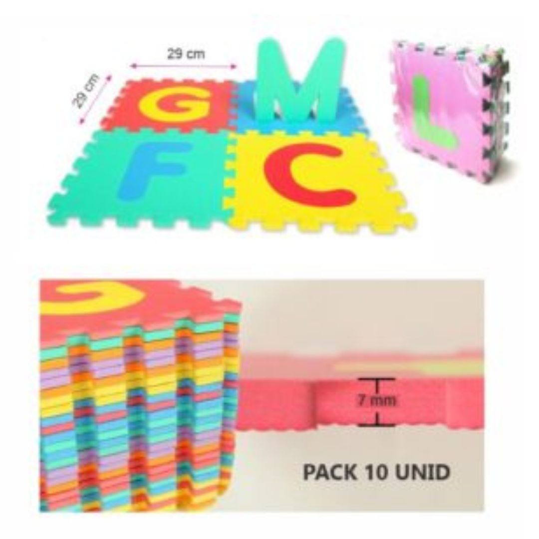 Piso de Goma Didáctico Letras Pack 10UDS