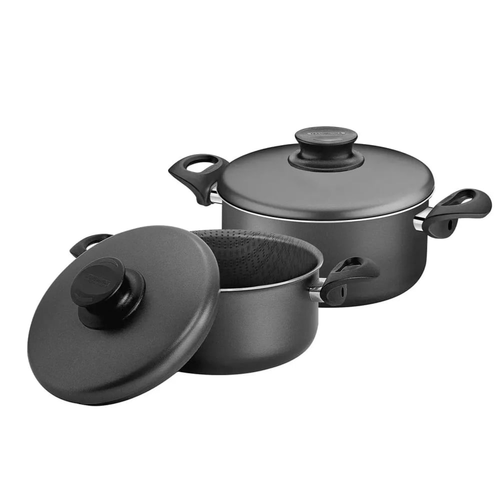 JUEGO DE OLLAS DE ALUMINIO PARÍS NEGRO X 2 PZS 24CM-26CM - 75286026